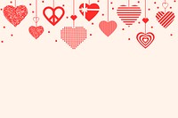 Red heart background, cute Valentines border