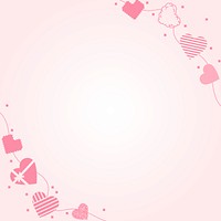 Valentine heart border frame, pink background design