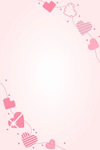 Cute heart border frame, pink background design