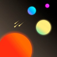 Colorful galaxy background, neon glow planet with gradient design