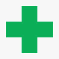 Medical cross symbol, green plus sign clipart 
