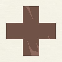 Medical cross symbol, brown plus sign clipart