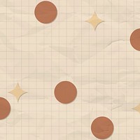 Polka dot pattern brown background, circle shapes with grid