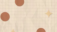 Geometric desktop wallpaper, earth tone shapes with grid vector