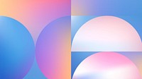 Bauhaus desktop wallpaper, pink holographic gradient