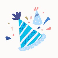 Party hat sticker, celebration illustration vector