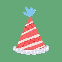 Party hat sticker, celebration illustration vector