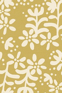 Floral pattern, fabric vintage background in yellow