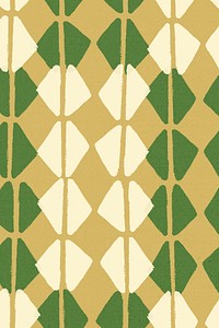 Geometric pattern, textile vintage background in green
