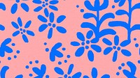 Floral ethnic pattern desktop wallpaper, fabric background in pink