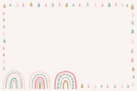 Pastel frame, cute doodle rainbow border design