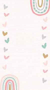 Cute doodle frame, rainbow border vector