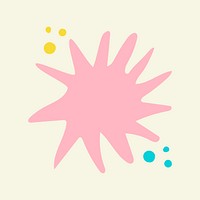 Starburst badge sticker, cute doodle blank clipart vector