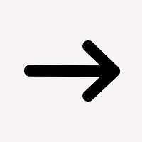 Simple arrow icon, sticker, direction symbol vector in black and white