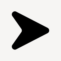 Arrow icon, black sticker, play symbol vector