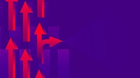 Arrow abstract desktop wallpaper, purple border, gradient background vector