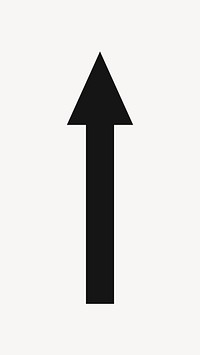 Arrow sticker, go straight traffic road direction sign in black flat design vector