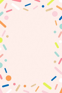 Pink sprinkles frame background, cute | Free Vector - rawpixel