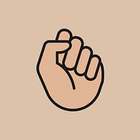 fist icon, human right symbol flat design vector illustration