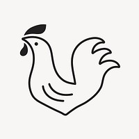 Chicken logo food icon flat design vector illustration