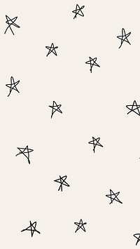 Star pattern mobile wallpaper doodle vector, minimal background