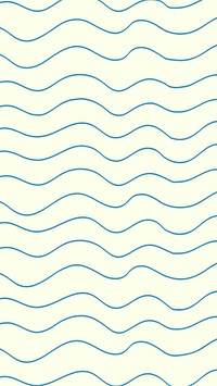 Doodle mobile wallpaper, blue wavy pattern design vector