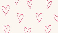 Heart pattern HD wallpaper, pink doodle vector, minimal background