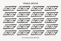 Tribal illustrator brush, black and white geometric design, vector add-on set