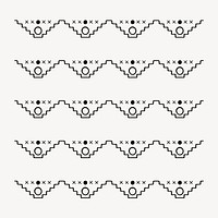 Tribal pattern illustrator brush, black and white geometric design, vector