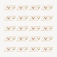 Ethnic illustrator brush vector, brown geometric pattern brush set, compatible with ai 