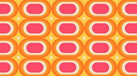 70s desktop wallpaper, geometric oval shape background vector