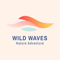 Aesthetic sea logo template, creative water illustration for business vector