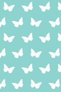 Butterfly pattern background, mint green minimal design