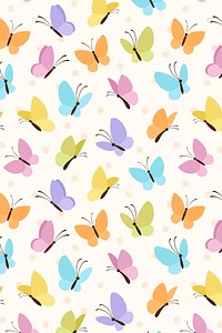 Colorful butterfly pattern background, cute design