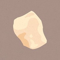 Stone shape design element, beige background