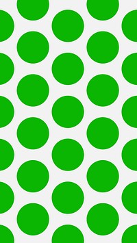 Cute iPhone wallpaper, polka dot pattern in green colorful design vector