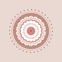 Brown paisley collage element, flower in pastel design vector