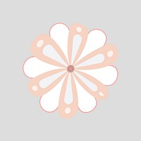Flower collage element, feminine pastel design vector