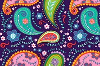 Colorful paisley pattern background, Indian mandala illustration