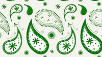 Green paisley HD wallpaper, cute Indian pattern