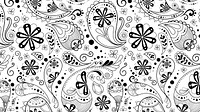 Paisley bandana HD wallpaper, white pattern, abstract illustration