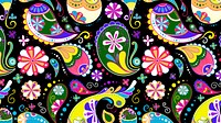 Paisley pattern HD wallpaper, colorful pattern, Indian flower illustration