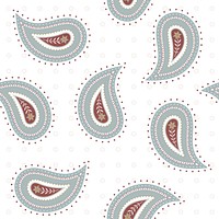 Simple paisley background, Indian mandala pattern in white