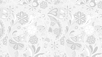 White Indian paisley computer wallpaper, traditional pattern background vector