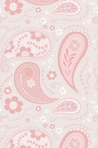Aesthetic paisley background, pink feminine mandala pattern