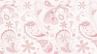 Aesthetic paisley HD wallpaper, cute pink feminine background vector