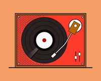 Retro vinyl record pop art music icon illustration