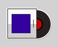 Retro vinyl pop art music icon illustration