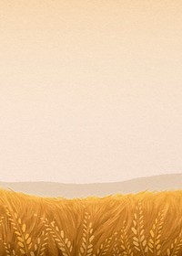 Wheat field background, watercolor aesthetic illustration