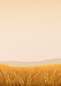 Wheat field background, watercolor aesthetic illustration psd